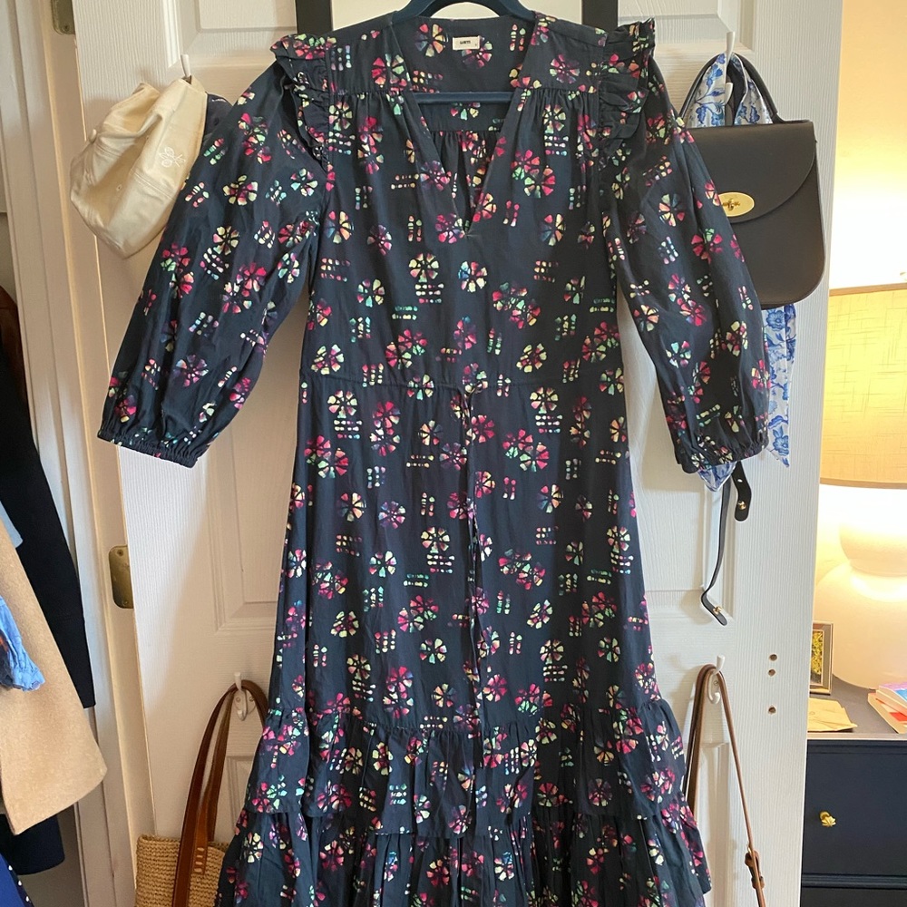 Warm Brand ruffle hem printed maxi dress, never worn!